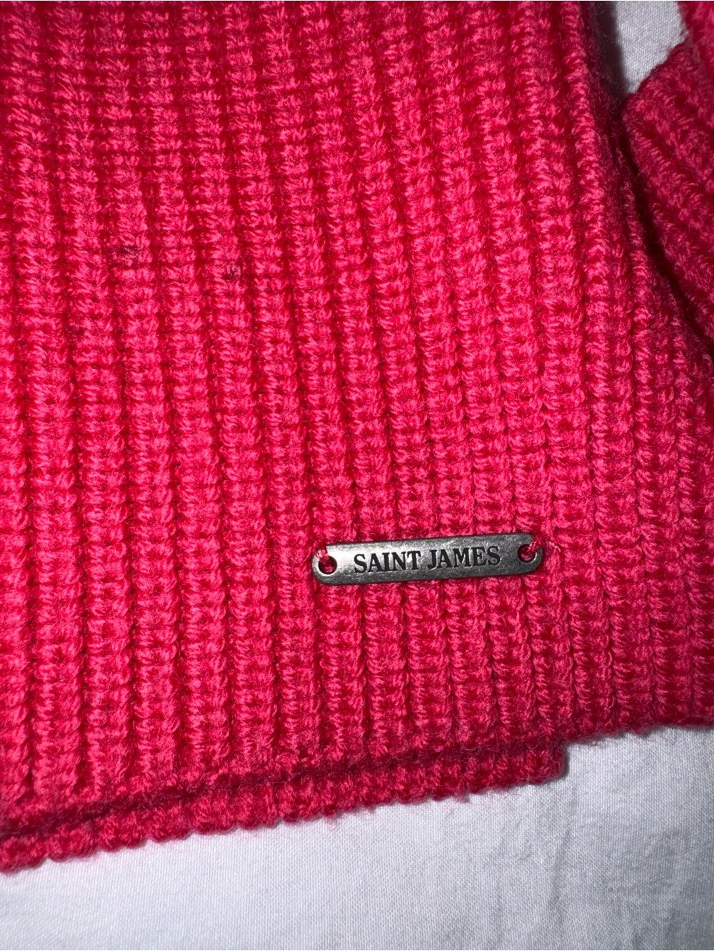 Saint James Ribbed Crewneck Sweater in Raspberry - Picture 5 of 7